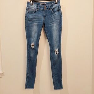 Twentyone Black By Rue21 Classic Blue Ripped Skinny Jeans 5/6 Regular